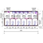 20′ Sanitary Container with 6 WC Cabins